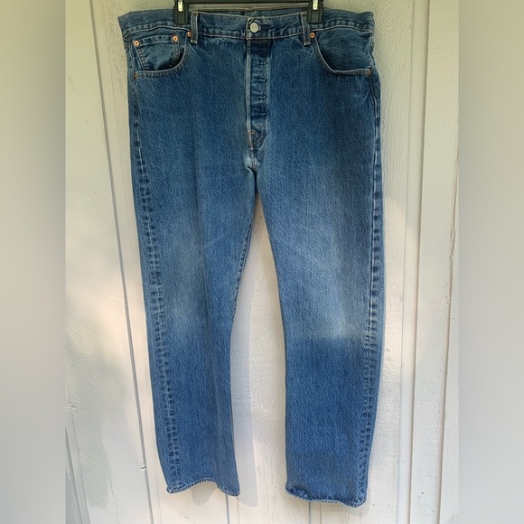 Vintage Levi's 501 XX S37303 Button Fly Straight Leg Blue Denim Jeans 40x32 - Picture 1 of 13